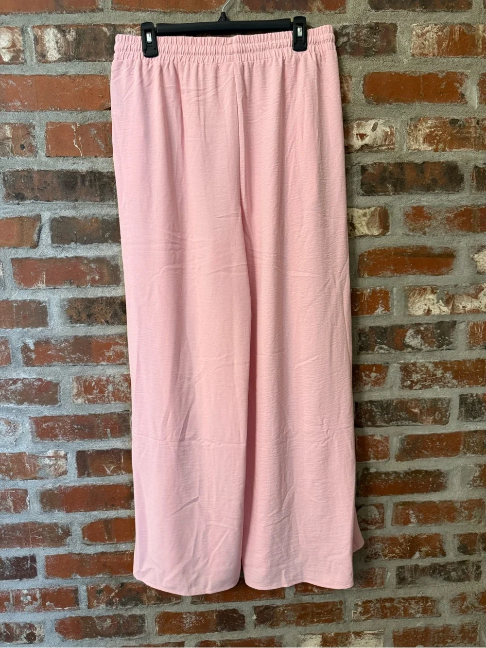 P96 - Francesca's Collections Light Pink Drawstring Wide Leg Pants